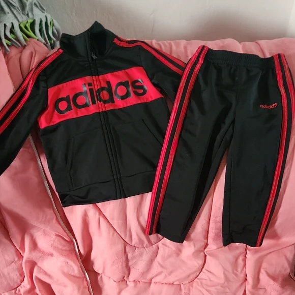 Adidas Black and Red Athletic Set - Picture 1 of 2